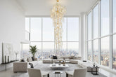 Crystal Grapes Vale Staircase Chandelier – Plated Crystal LED, Warm, Cool & Tri-Colour