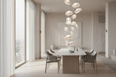 Crystal Lava Pebbles Staircase Chandelier – Alloy LED Pendant, 1 to 9 Heads, 4 Colour Modes