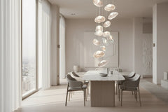 Crystal Lava Pebbles Staircase Chandelier – Alloy LED Pendant, 1 to 9 Heads, 4 Colour Modes