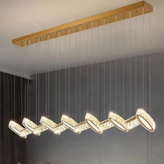 Crystal Mix Loop Kitchen Island Chandelier – 60 to 150cm, Dimmable