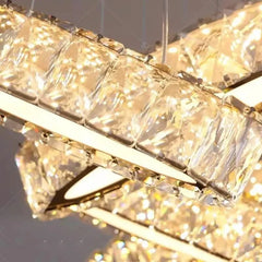Crystal Mix Loop Kitchen Island Chandelier – 60 to 150cm, Dimmable