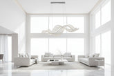 Crystal Swirl LED Chandelier – Gold & Silver, 120 & 150cm, 15–30m²