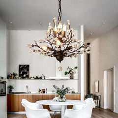 Crystal Tree Chandelier – Black & Gold in 3 to 12 Lights, 3 Colour Temperatures