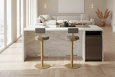 Cucina Velvet Swivel Bar Stool for Kitchen Island Counter – Set of 1, 2 or 4