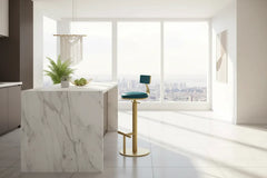 Cucina Velvet Swivel Bar Stool for Kitchen Island Counter – Set of 1, 2 or 4