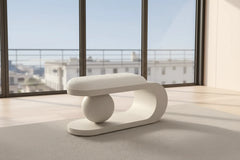 Curve Shoe Changing Stool with Lamb Wool Cushion – Luxury Bench Seat