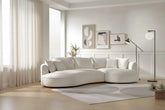 Curved Sectional Boucle Sofa Couch | L-Shaped Boucle Corner Sofa
