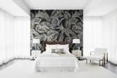 Dark Night Leaves Wallpaper Mural