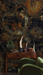 Dark Wood Forest Logs Wallpaper Mural
