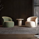 Designer Armchair – Ergonomic Lounge Chair in Orange, Cream & Green