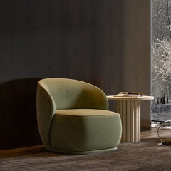 Designer Armchair – Ergonomic Lounge Chair in Orange, Cream & Green