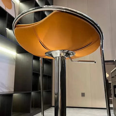 Designer Leather Counter Stool – Adjustable Swivel Bar Chair