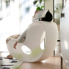 Designer Rocking Chair – Luxury Ergonomic Lounge Chair in White, Brown, Yellow and Black