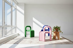 Designer Sponge Coffee Chair – Iron Frame, White, Green, Blue & Pink, Nordic Minimalist