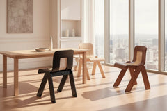 Designer Wabi Retro Rattan Dining Chair
