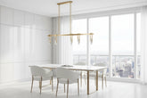Copper Multi-Head Kitchen Island Chandelier – Linear & Round, 3 to 10 Heads, Dimmable