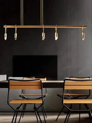 Copper Multi-Head Kitchen Island Chandelier – Linear & Round, 3 to 10 Heads, Dimmable