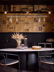 Copper Multi-Head Kitchen Island Chandelier – Linear & Round, 3 to 10 Heads, Dimmable
