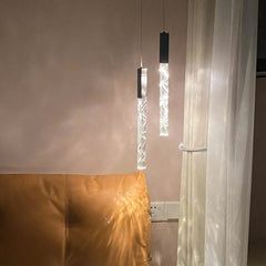 Crystal Tubes Staircase Chandelier Light – Black or Gold, 1 to 16 Lights, Warm & Cool White