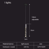Crystal Tubes Staircase Chandelier Light – Black or Gold, 1 to 16 Lights, Warm & Cool White