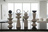 Abstract Geometric Sandstone Statue Art