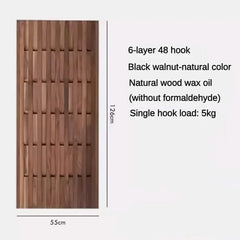 Dark Wallnut Wood Piano Wall Hanging Coats Organiser