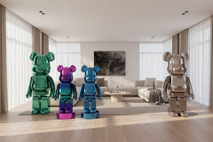 Electroplated Multicolour Bearbrick Statue Large Luxury Decorative Ornament
