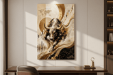 Abstract Forex Bull Wealth Flow Canvas Wall Art
