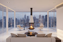 Alpine Cone Suspended Fireplace - Wood, Ethanol & Electric