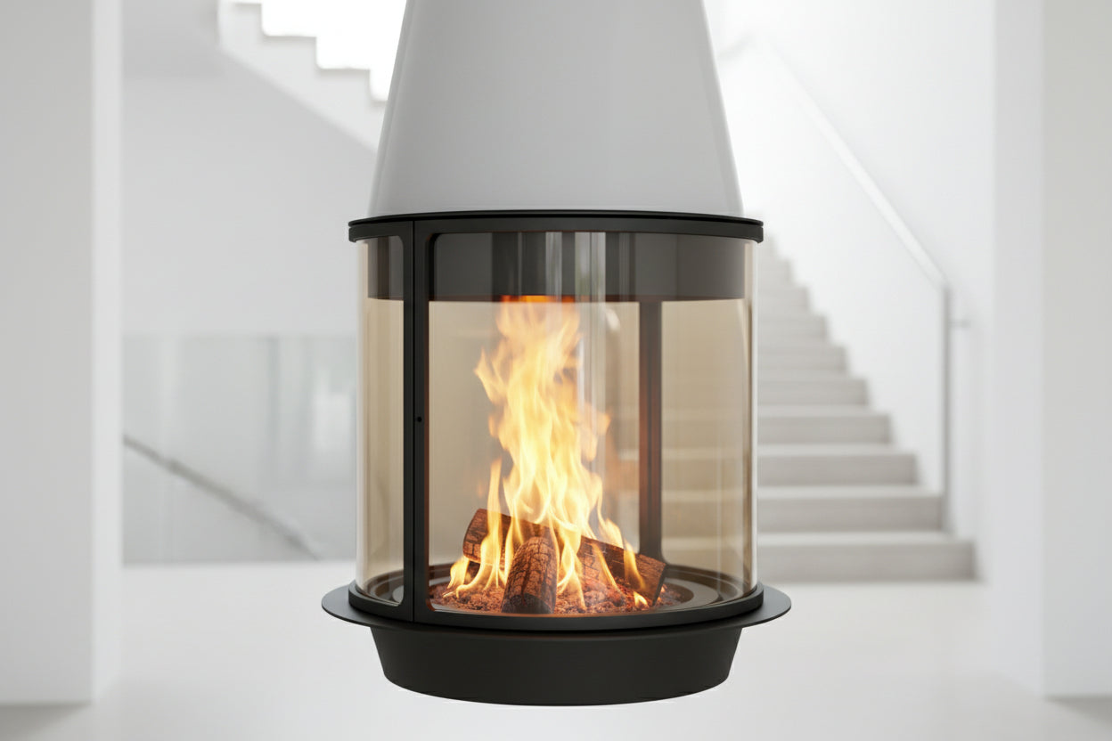 Alpine Cone Suspended Fireplace - Wood, Ethanol & Electric