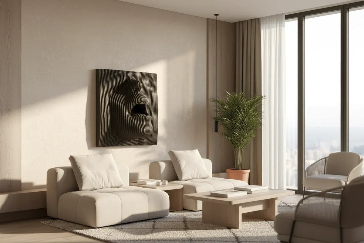 3D Face Waves Wall Art
