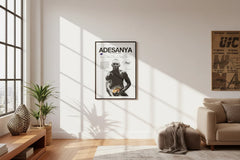 Adesanya UFC Fighter Stats Tribute Canvas Wall Art Poster Print