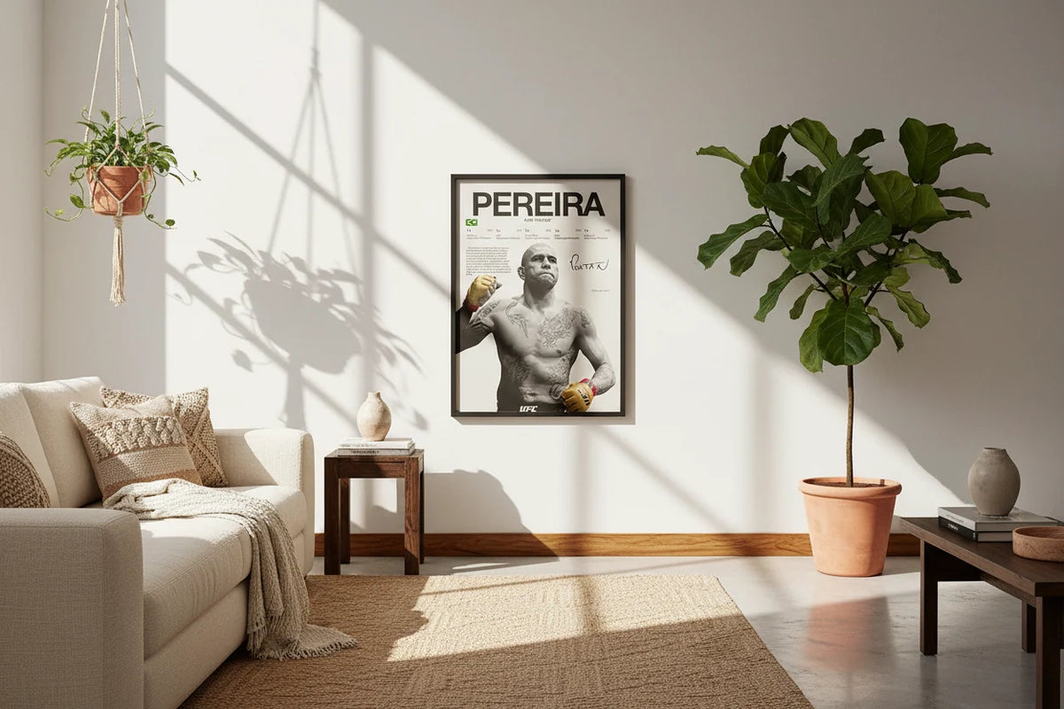 Alex Pereira UFC Fighter Stats Tribute Canvas Wall Art Poster Print