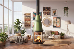 Alpine Cone Suspended Fireplace - Wood, Ethanol & Electric