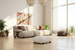 Antique Style Retro Straight Row Fabric Sofa – High Rebound