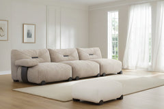 Antique Style Retro Straight Row Fabric Sofa – High Rebound