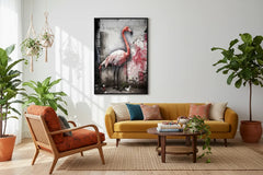 Banksy Flamingo Graffiti Street Art Canvas Wall Art Print