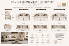 Camille Premium Leather Sofa Set – Cephalic Cowhide Upholstery