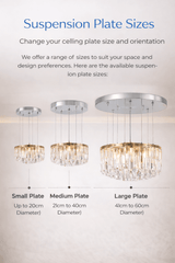 Chandelier Ceiling Plate Finish Customisation Chrome Black Brass Gold Silver Options