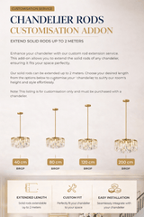 Chandelier Rod Extension Customisation Addon Adjustable Rod Length Up to 2m