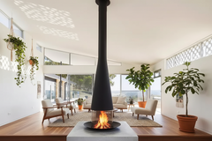 Conical Suspended Fireplace – Ceiling Hung Real Flame Designer Fireplace