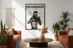 Conor McGregor UFC Fighter Stats Tribute Canvas Wall Art Poster Print