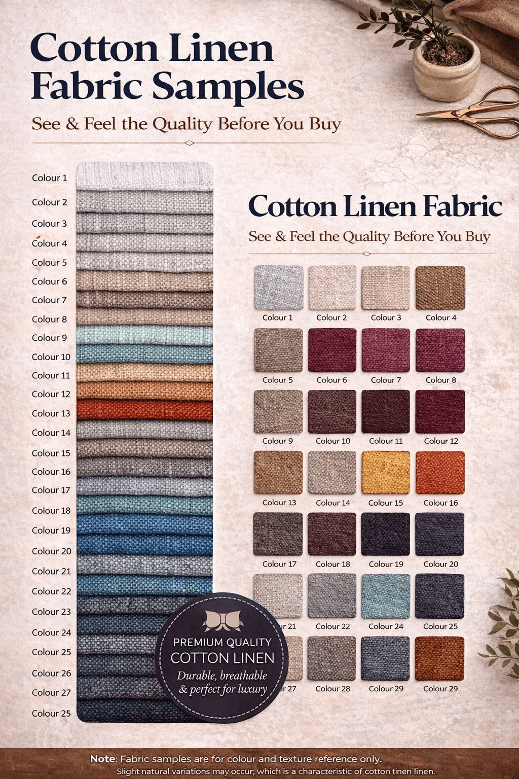 Cotton Linen Fabric Samples