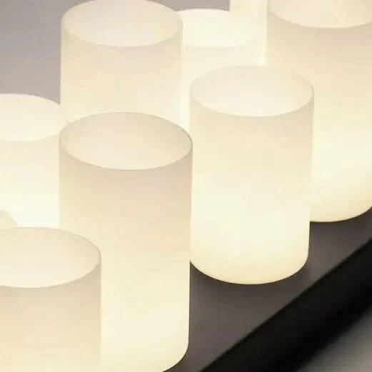 Country-Style Rustic Candles Frame LED Chandelier – Glass & Marble, Linear & Round