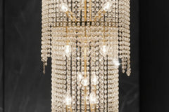 Crystal Pendants Staircase Chandelier – Luxury Multi-Tier LED, 8 Sizes up to D48×H520 cm