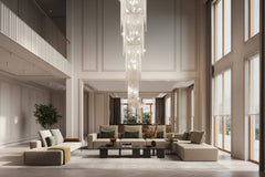 Crystal Pendants Staircase Chandelier – Luxury Multi-Tier LED, 8 Sizes up to D48×H520 cm