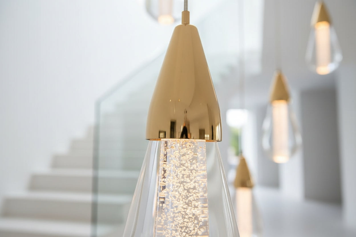 Crystal Sconce Pendant Staircase Chandelier – Luxury Crystal & Glass LED, 3 to 18 Heads