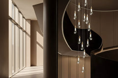 Crystal Sconce Pendant Staircase Chandelier – Luxury Crystal & Glass LED, 3 to 18 Heads