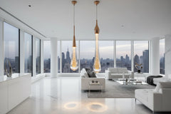 Crystal Drops Staircase Chandelier – Elegant LED Pendant, 3 to 28 Heads, 3 Colour Modes