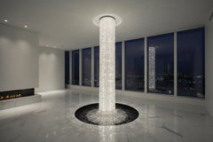 Crystal Spiral Staircase Chandelier – Luxury LED Pendant Light for Villa